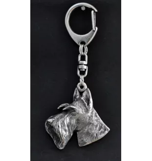 Terrier écossais, Scottish terrier I - Porte-clés argenté avec un chien dans une boîte cadeau, décoration de sac à main, pendentif de sac à dos par la marque Art-Dog