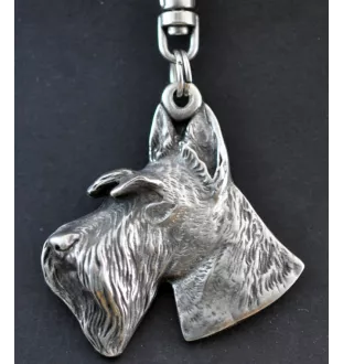 Schottischer Terrier, Scottish terrier I - Versilberter Schlüsselanhänger mit Hund in einer Geschenkbox, Handtaschenschmuck, Rucksackanhänger der Marke Art-Dog