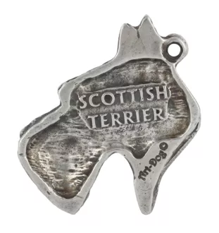 Terrier écossais, Scottish terrier - Porte-clés argenté avec un chien dans une boîte cadeau, décoration de sac à main, pendentif de sac à dos par la marque Art-Dog