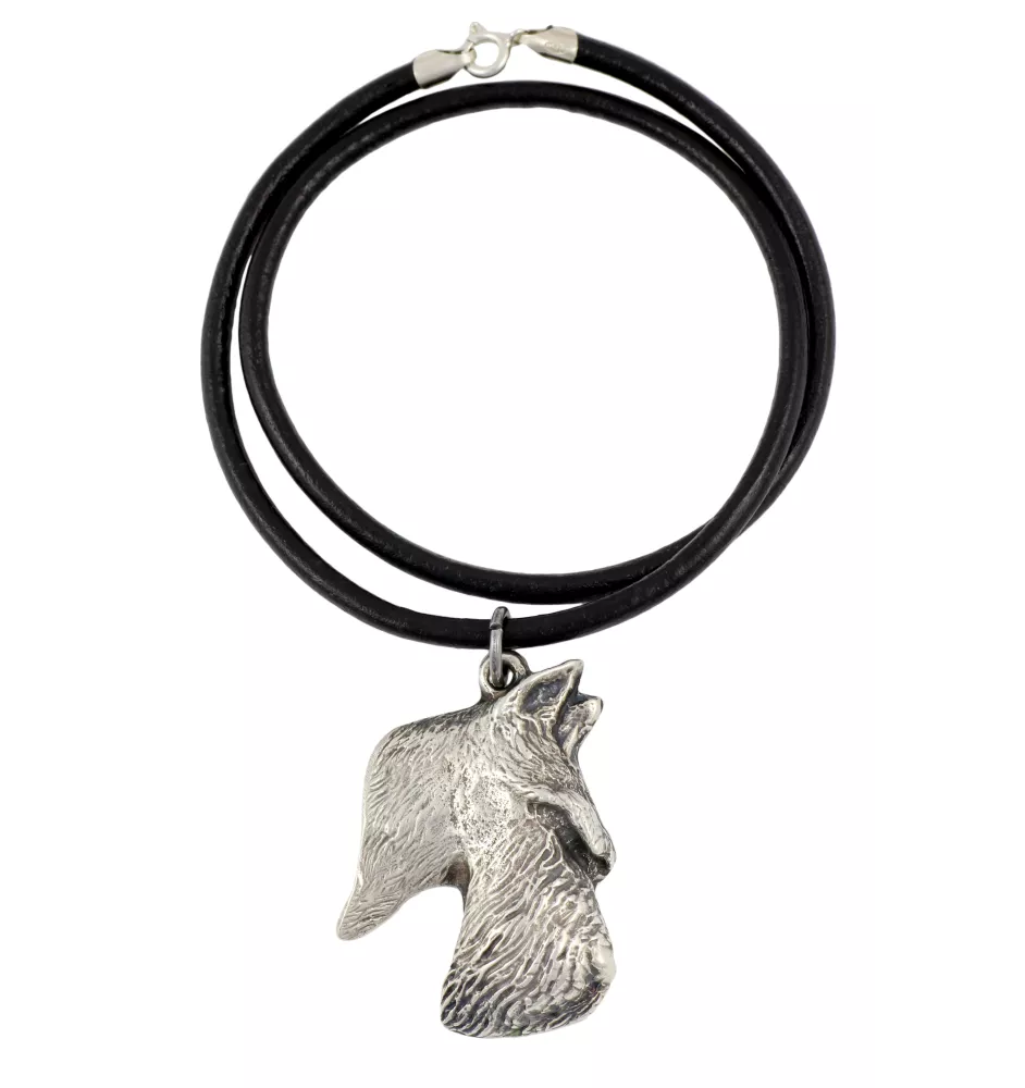 Terrier écossais, Scottish terrier - collier avec un chien, pendentif en plaqué argent pour les fans de chiens, bijoux uniques de la marque Art-Dog