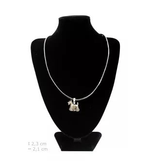 Schottischer Terrier, Scottish terrier - Hundehalsband, versilberter Anhänger für den Hundeliebhaber, dezenter Schmuck von Art-Dog