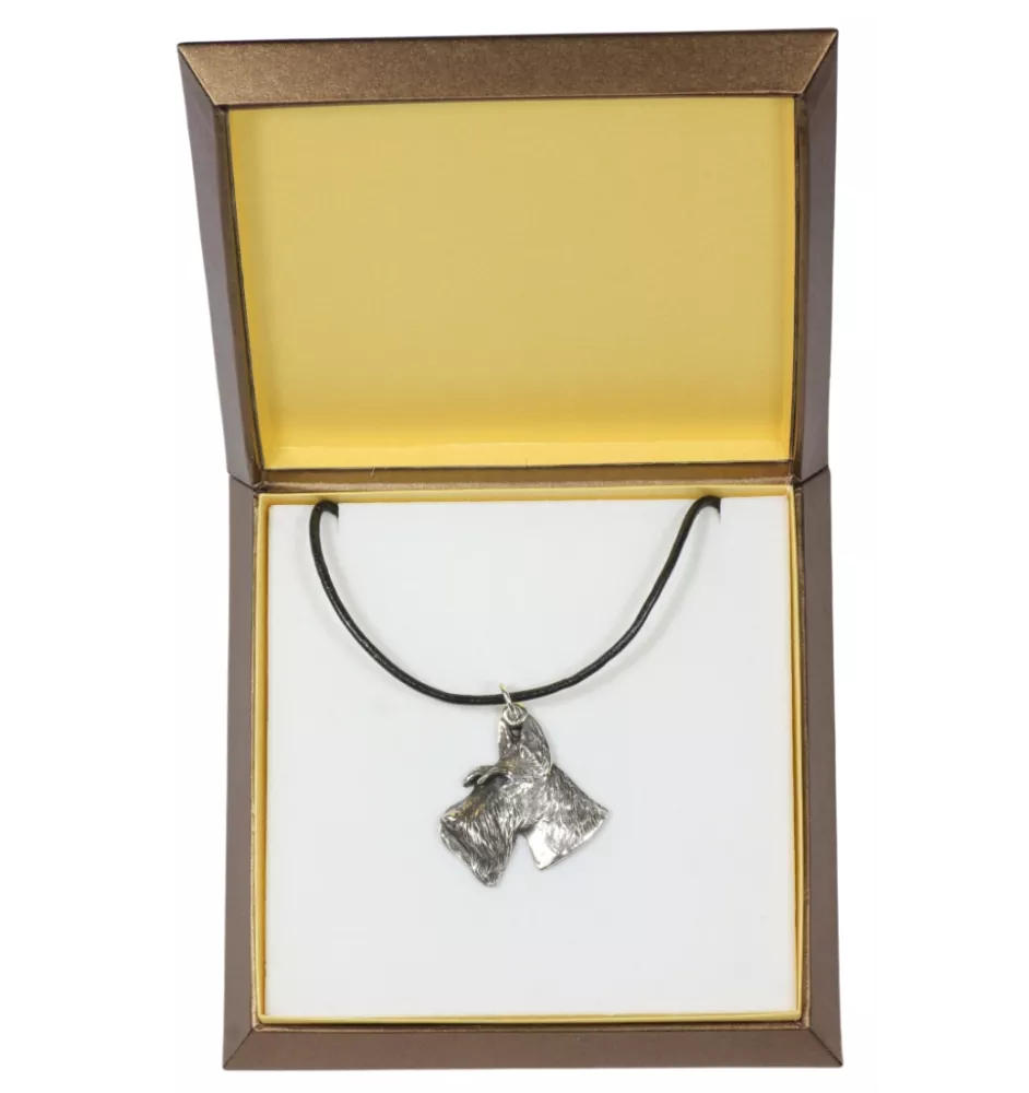 Scottish terrier, Aberdeen Terrier, Scottie, Aberdeenie I - Dog necklace in gift box, silver-plated locket for dog fan, striking pendant by Art-Dog brand