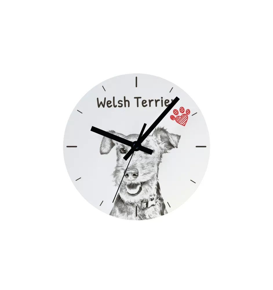Sealyham Terrier, Welsh Border Terrier, Cowley Terrier - wall clock with a dog, shelf clock with a print, personalized home decoration from the Art-Dog brand
