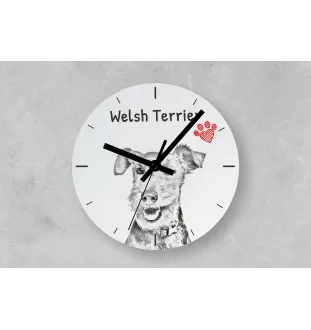 Sealyham Terrier, Welsh Border Terrier, Cowley Terrier - wall clock with a dog, shelf clock with a print, personalized home decoration from the Art-Dog brand