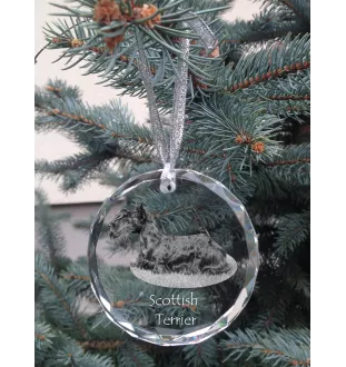 Schottischer Terrier, Scottish terrier - Kristallkugel mit Foto, Hundebild im Kristall, personalisierter Christbaumschmuck von Art-Dog.