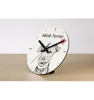 Sealyham Terrier, Welsh Border Terrier, Cowley Terrier - wall clock with a dog, shelf clock with a print, personalized home decoration from the Art-Dog brand