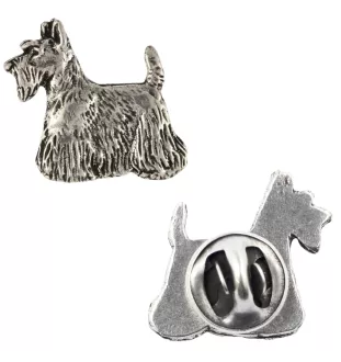 Schottischer Terrier, Scottish terrier  - Versilberte Hundebrosche, elegante Anstecknadel, Jackenreversschmuck der Marke Art-Dog