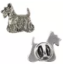 Scottish terrier, Aberdeen Terrier, Scottie, Aberdeenie  - Silver-plated dog brooch, elegant pin, jacket lapel decoration by Art-Dog brand