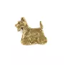 Terrier écossais, Scottish terrier - Broche de chien dans une boîte décorative, épingle élégante en plaqué or, épingle de veste de la marque Art-Dog