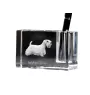 Sealyham Terrier, Welsh Border Terrier, Cowley Terrier - Pen stand, crystal organiser with dog photo, unique desk decoration by Art-Dog brand