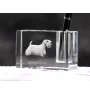Sealyham Terrier, Welsh Border Terrier, Cowley Terrier - Pen stand, crystal organiser with dog photo, unique desk decoration by Art-Dog brand