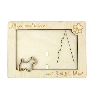 Schottischer Terrier, Scottish terrier - Fotorahmen, gravierter Holzrahmen, ein schönes Gadget für den Hundeliebhaber von Art-Dog