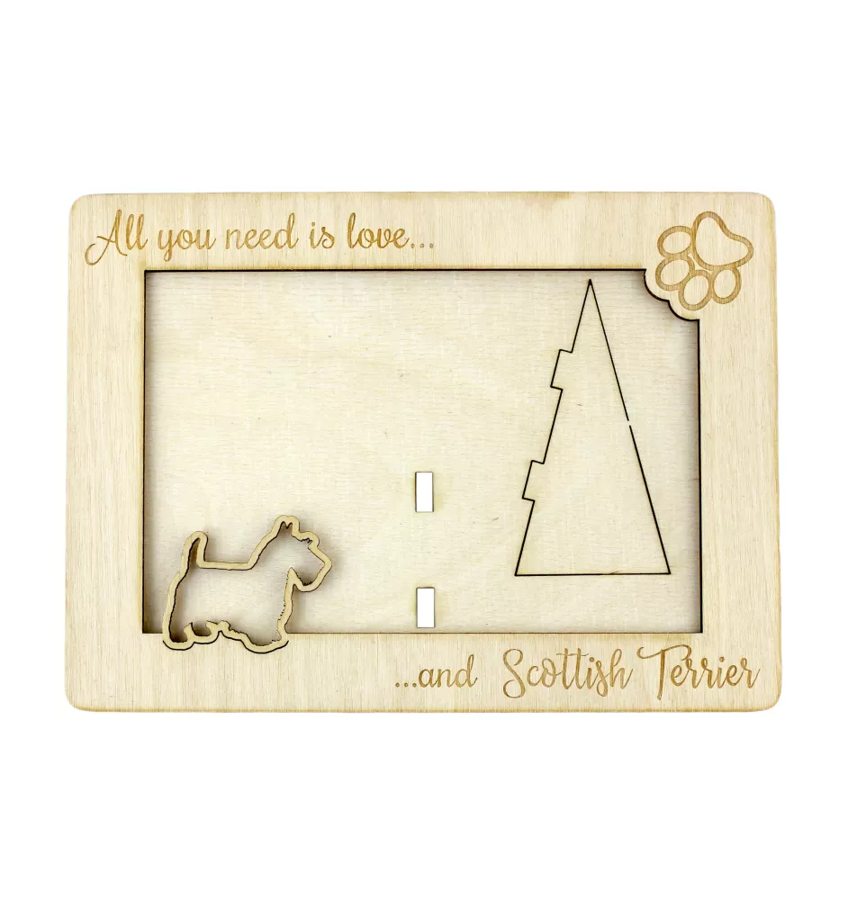 Schottischer Terrier, Scottish terrier - Fotorahmen, gravierter Holzrahmen, ein schönes Gadget für den Hundeliebhaber von Art-Dog