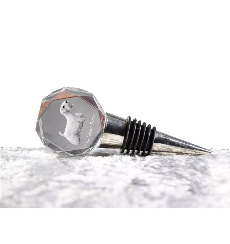 Sealyham Terrier stopper kryształowy  do wina z psem Art-Dog