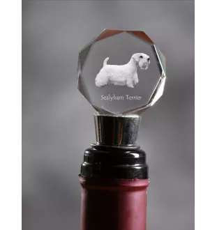 Sealyham Terrier, Welsh Border Terrier, Cowley Terrier - Bottle stopper, crystal wine stopper with photo, personalised gift for bartender by Art-Dog brand