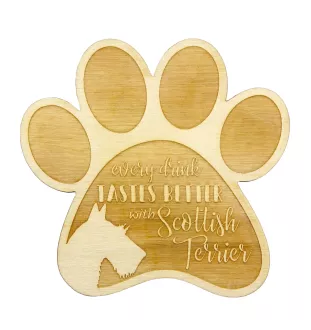 Terier szkocki podkładka pod kubek ze sklejki Art-Dog