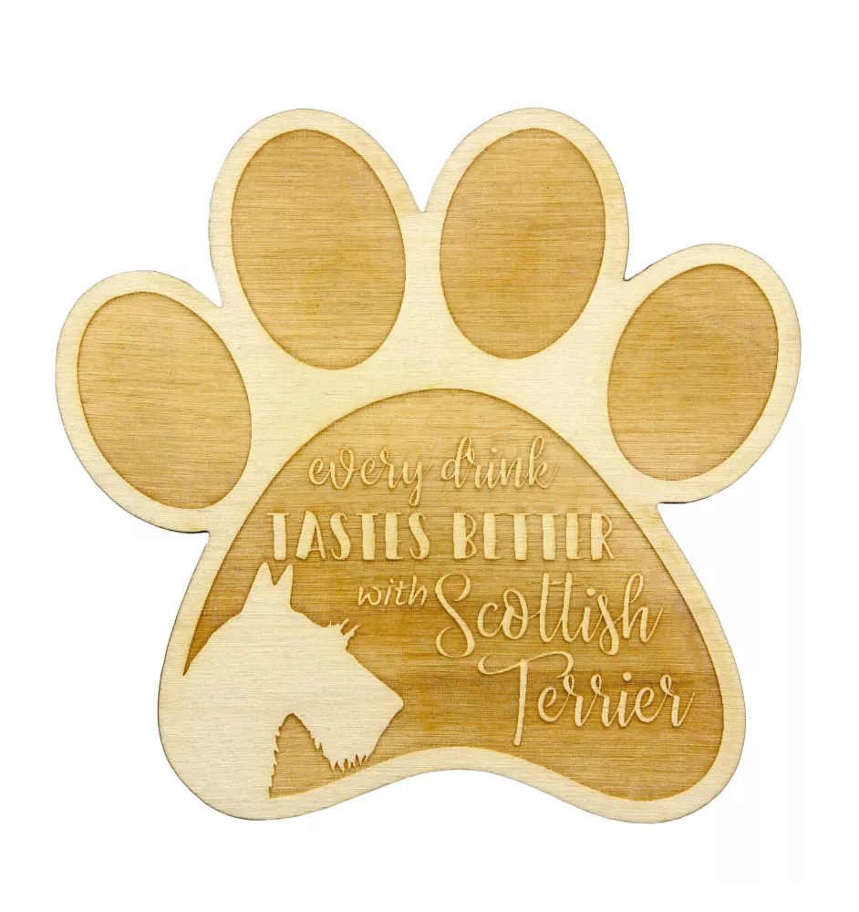 Schottischer Terrier, Scottish terrier - Tasse Untersetzer, graviert Untersetzer mit Hund, Geschenk für Hundeliebhaber von Art-Dog Marke