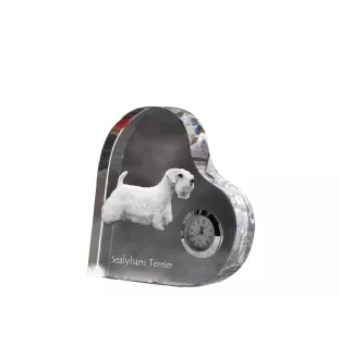 Sealyham Terrier - horloge en cristal avec une photo de chien, horloge de table en forme de cœur, horloge debout personnalisée de la marque Art-Dog