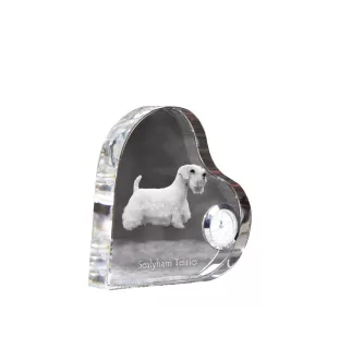Sealyham Terrier - horloge en cristal avec une photo de chien, horloge de table en forme de cœur, horloge debout personnalisée de la marque Art-Dog