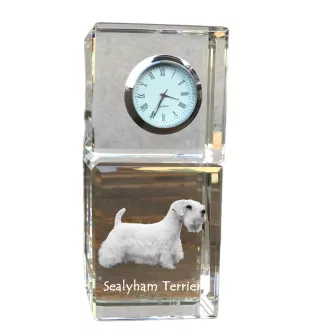 Sealyham Terrier zegar kryształowy z psem Art-Dog