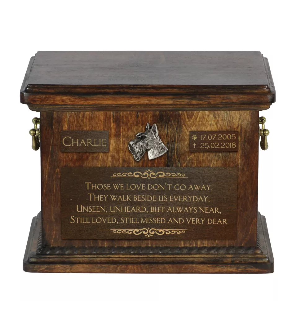 Schottischer Terrier, Scottish terrier I Personalisierte Hundeurne mit Gravur, Erinnerungsbox für Hundeknochen von der Marke Art-Dog