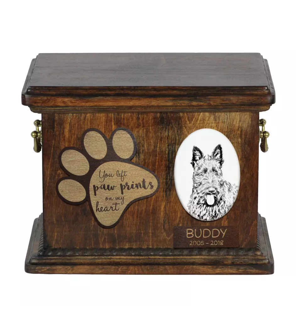 Terier szkocki urna z płytką ceramiczną Art-Dog