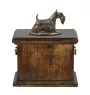 Schottischer Terrier, Scottish terrier eine Urne für die Asche des Hundes, eine Urne mit einer Statue, eine elegante Urne im klassischen Stil der Marke Art-Dog