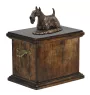 Schottischer Terrier, Scottish terrier eine Urne für die Asche des Hundes, eine Urne mit einer Statue, eine elegante Urne im klassischen Stil der Marke Art-Dog