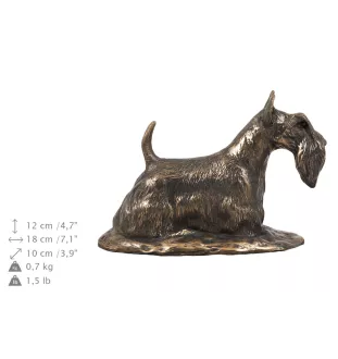 Terier szkocki urna ze statuetką drewniana Art-Dog