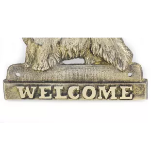 Sealyham Terrier - a door sign with a dog, a brass welcome plaque, a unique sign with the inscription Welcome from the Art-Dog brand