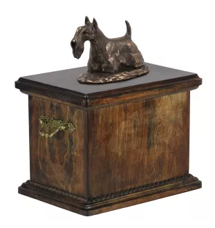 Scottish terrier, Aberdeen Terrier, Scottie, Aberdeenie - urn for dog ashes, urn with a statuette, personalized urn for dog ashes by Art-Dog brand