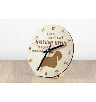 Sealyham Terrier, Welsh Border Terrier, Cowley Terrier - clock with a dog, wooden clock, wall clock for dog lovers, clock for desk and shelf, Art-Dog