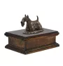 Terrier écossais, Scottish terrier - urne pour cendres de chien, urne personnalisée avec une statuette, urne en bois avec un chien de la marque Art-Dog