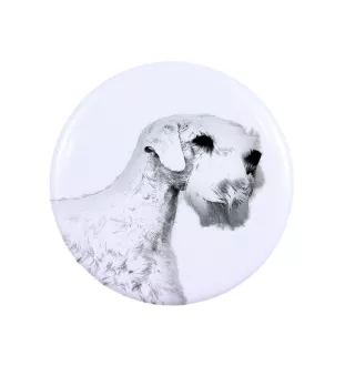 Sealyham Terrier, Welsh Border Terrier, Cowley Terrier - pin with your dog, add your own photo, Art-Dog brand