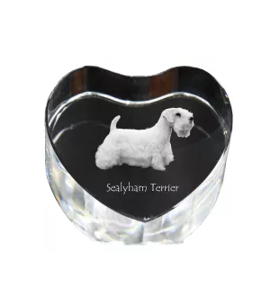 Sealyham Terrier - Hundebild im Kristall, Kristallherz, einzigartiger Bilderrahmen der Marke Art-Dog