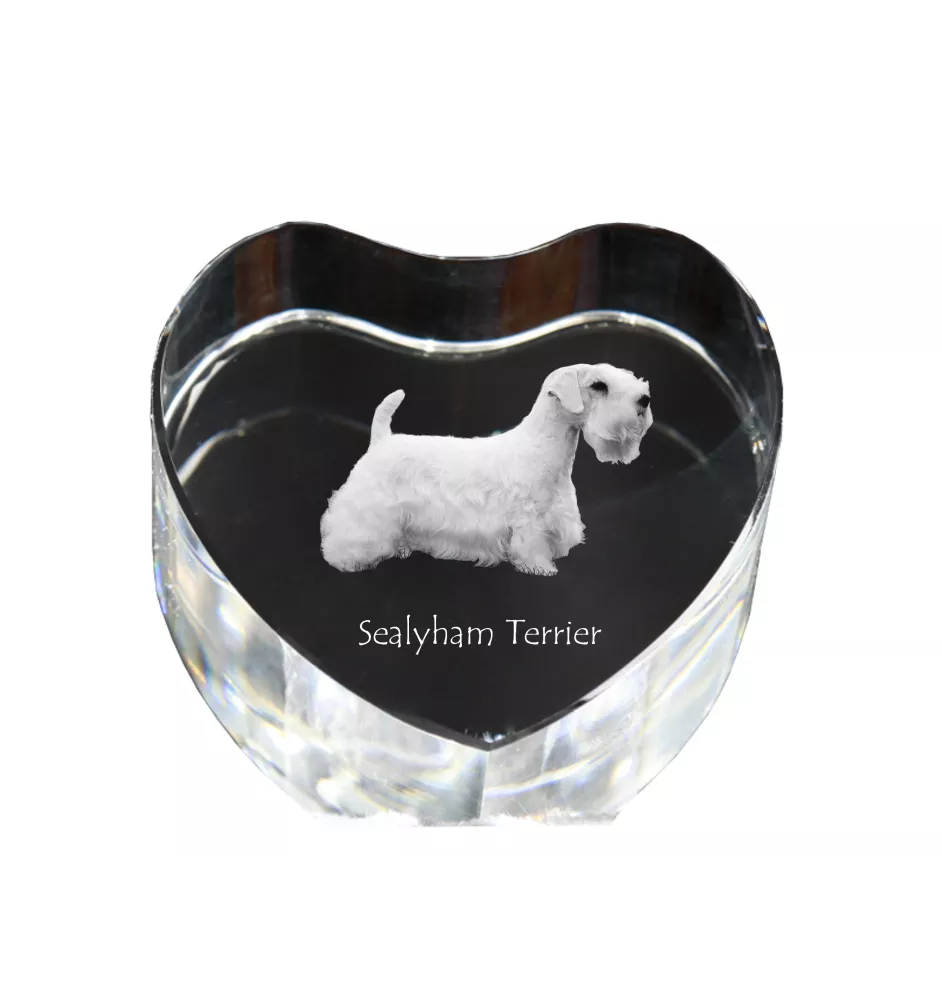 Sealyham Terrier serce kryształowe z psem Art-Dog