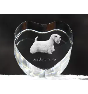Sealyham Terrier serce kryształowe z psem Art-Dog