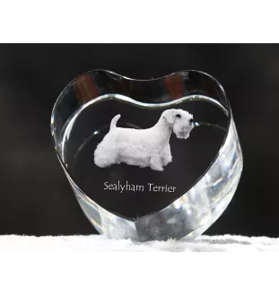 Sealyham Terrier - Hundebild im Kristall, Kristallherz, einzigartiger Bilderrahmen der Marke Art-Dog