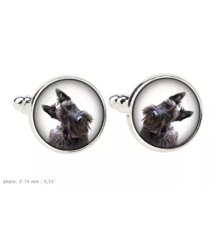Terrier écossais, Scottish terrier - Boutons de manchette dans une boîte, bijoux faits à la main, produit de la marque Art-Dog