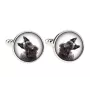 Terrier écossais, Scottish terrier - Boutons de manchette et cravate avec votre photo, accessoire de costume, bijoux pour hommes de la marque Art-Dog.