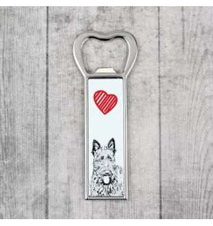 Scottish terrier, Aberdeen Terrier, Scottie, Aberdeenie - bottle opener with a dog, personalized fridge opener, unique gift for a man by Art-Dog brand