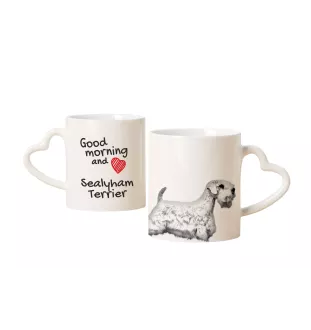 Sealyham Terrier, Welsh Border Terrier, Cowley Terrier - cup with a dog, adorable cup with a heart-shaped handle, universal gift from the Art-Dog brand