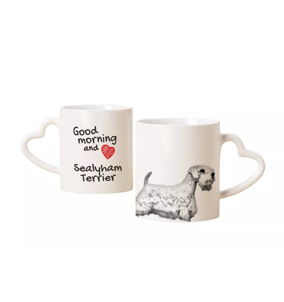 Sealyham Terrier, Welsh Border Terrier, Cowley Terrier - cup with a dog, adorable cup with a heart-shaped handle, universal gift from the Art-Dog brand
