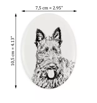 Scottish terrier, Aberdeen Terrier, Scottie, Aberdeenie - commemorative plaque with a photo of a dog, tombstone with a print, personalized oval plaque from the Art-Dog brand
