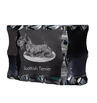 Scottish terrier, Aberdeen Terrier, Scottie, Aberdeenie - crystal with a picture of a dog, glass statuette with a picture, unique frame with a picture from Art-Dog brand
