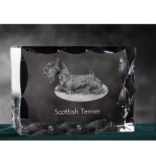 Scottish terrier, Aberdeen Terrier, Scottie, Aberdeenie - crystal with a picture of a dog, glass statuette with a picture, unique frame with a picture from Art-Dog brand