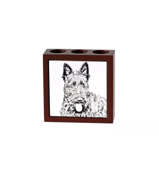 Schottischer Terrier, Scottish terrier - Stifthalter mit Hund, Schreibtischorganizer mit Aufdruck, personalisierte Schreibtischdekoration der Marke Art-Dog