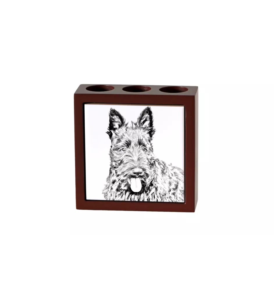 Schottischer Terrier, Scottish terrier - Stifthalter mit Hund, Schreibtischorganizer mit Aufdruck, personalisierte Schreibtischdekoration der Marke Art-Dog