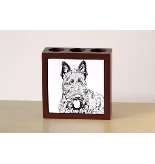 Schottischer Terrier, Scottish terrier - Stifthalter mit Hund, Schreibtischorganizer mit Aufdruck, personalisierte Schreibtischdekoration der Marke Art-Dog