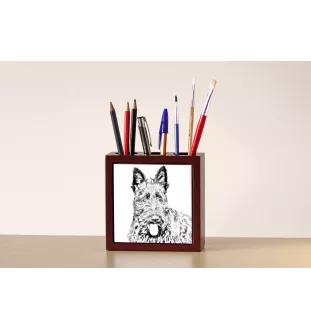 Scottish terrier, Aberdeen Terrier, Scottie, Aberdeenie - pen holder with a dog, desk organizer with a print, personalized desk decoration from the Art-Dog brand.